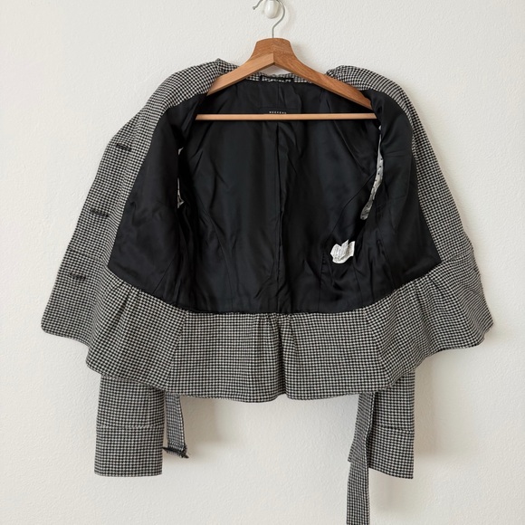 MaxMara Weekend Clueless Wool Blazer Jacket Skirt Set Size 8 Houndstooth Belted - Picture 5 of 16